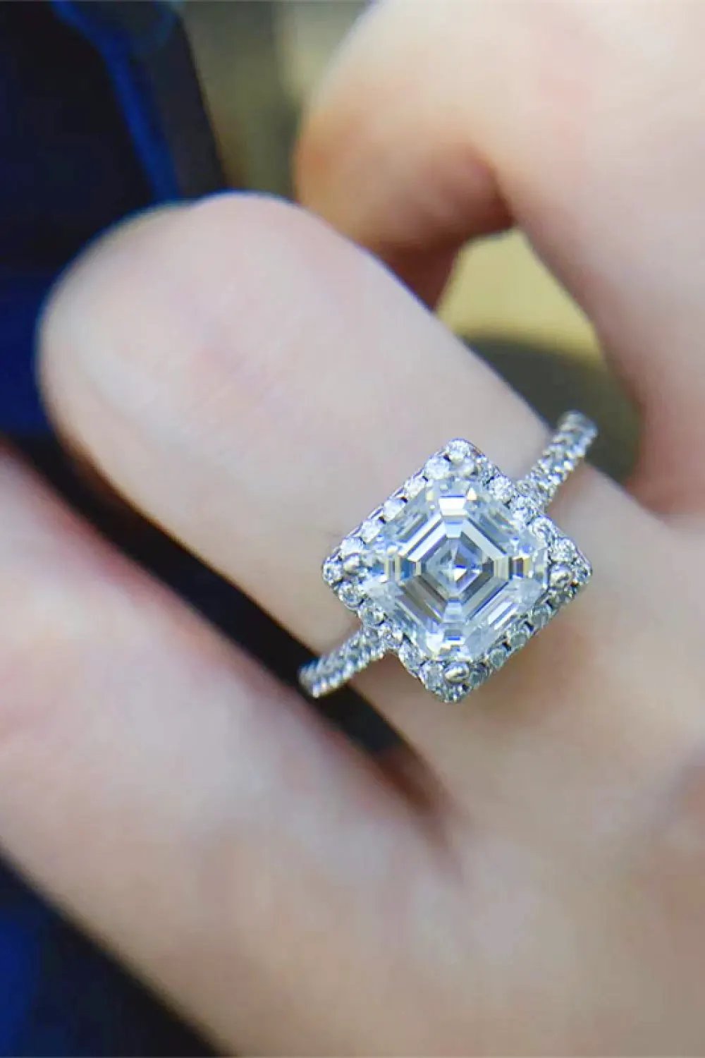 2 Carat Moissanite 925 Sterling Silver Ring by Partner Label