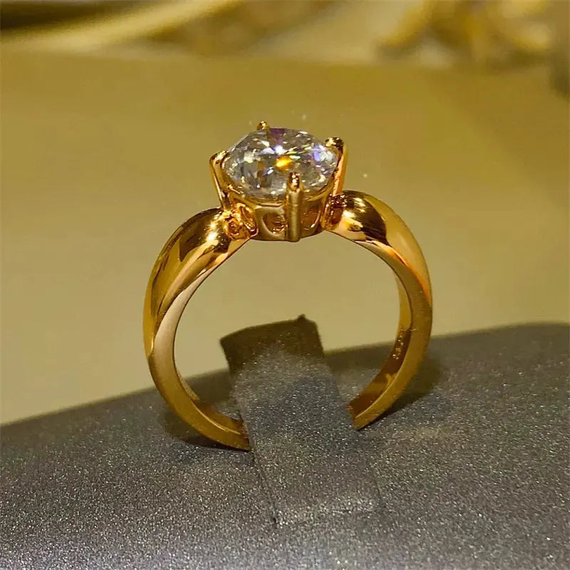 2 Carat Moissanite 925 Sterling Silver Ring by Partner Label