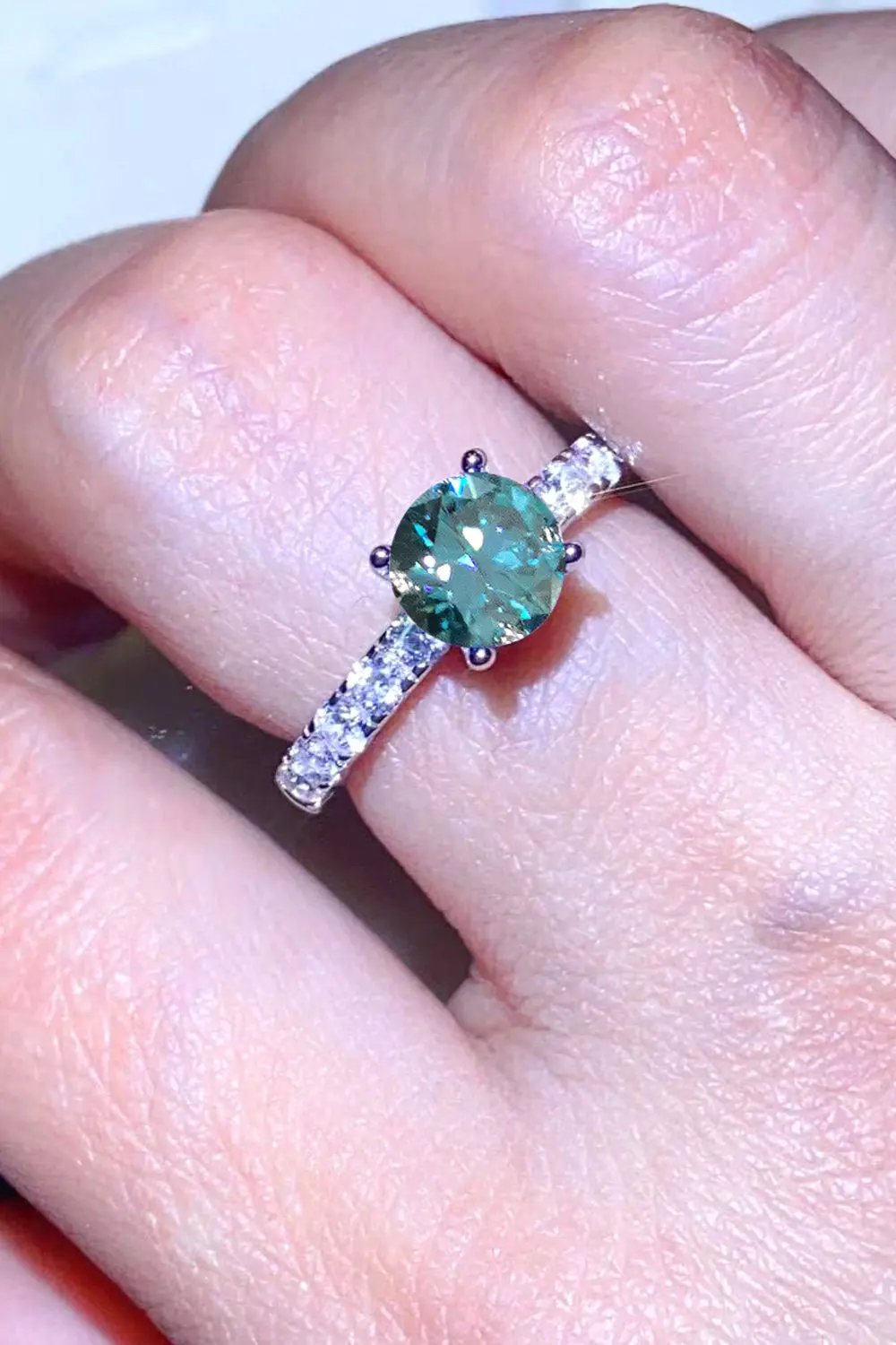 Future Style 1 Carat Moissanite Side Stone Ring by Partner Label