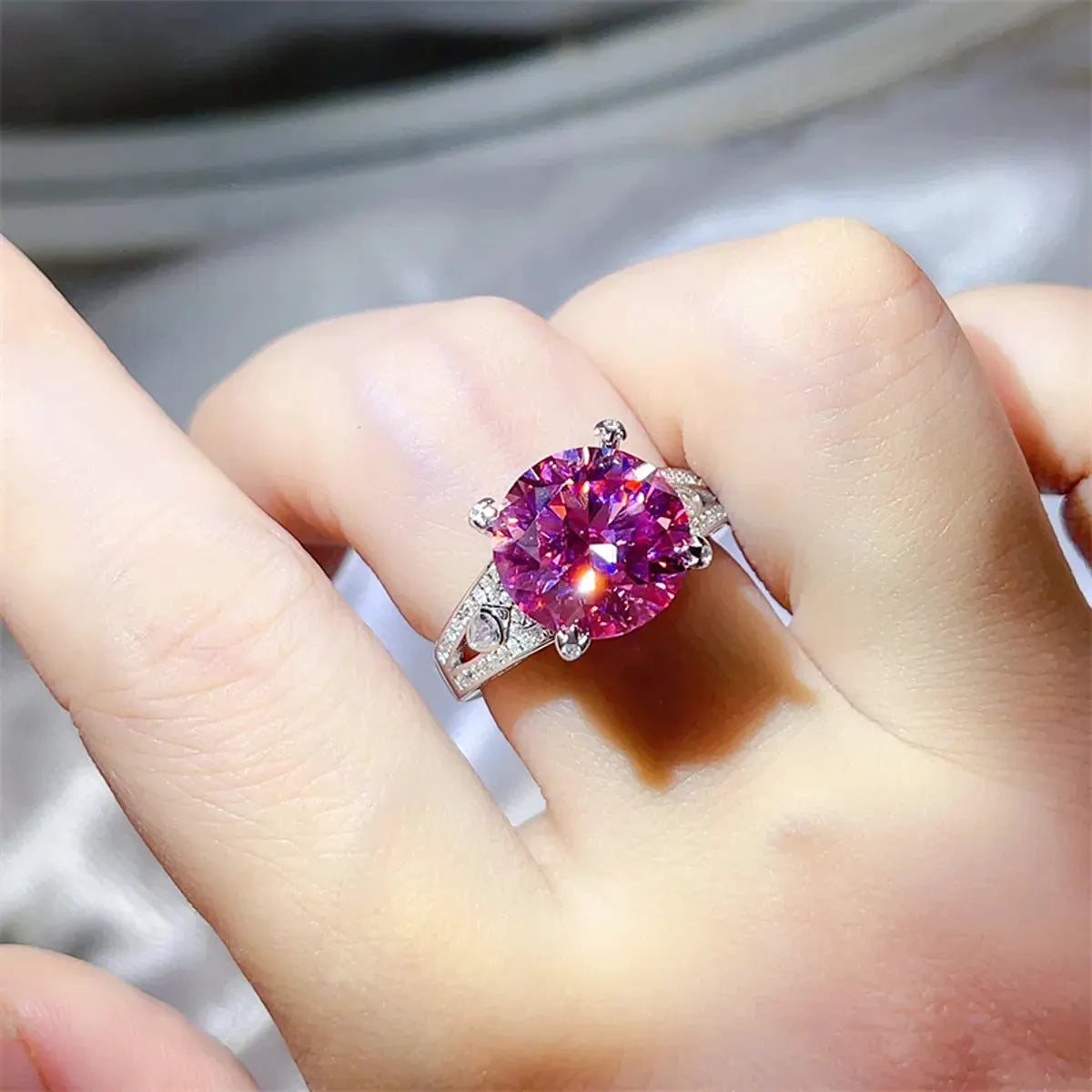 5 Carat Moissanite 925 Sterling Silver Ring by Partner Label