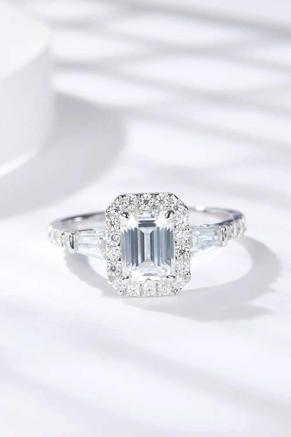 1 Carat Moissanite Geometric 925 Sterling Silver Ring by Partner Label