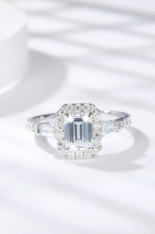1 Carat Moissanite Geometric 925 Sterling Silver Ring by Partner Label