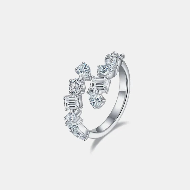 2.6 Carat Moissanite 925 Sterling Silver Bypass Ring by Partner Label