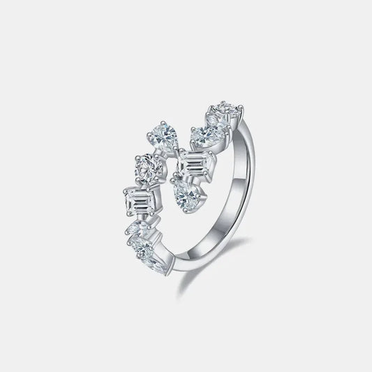 2.6 Carat Moissanite 925 Sterling Silver Bypass Ring by Partner Label
