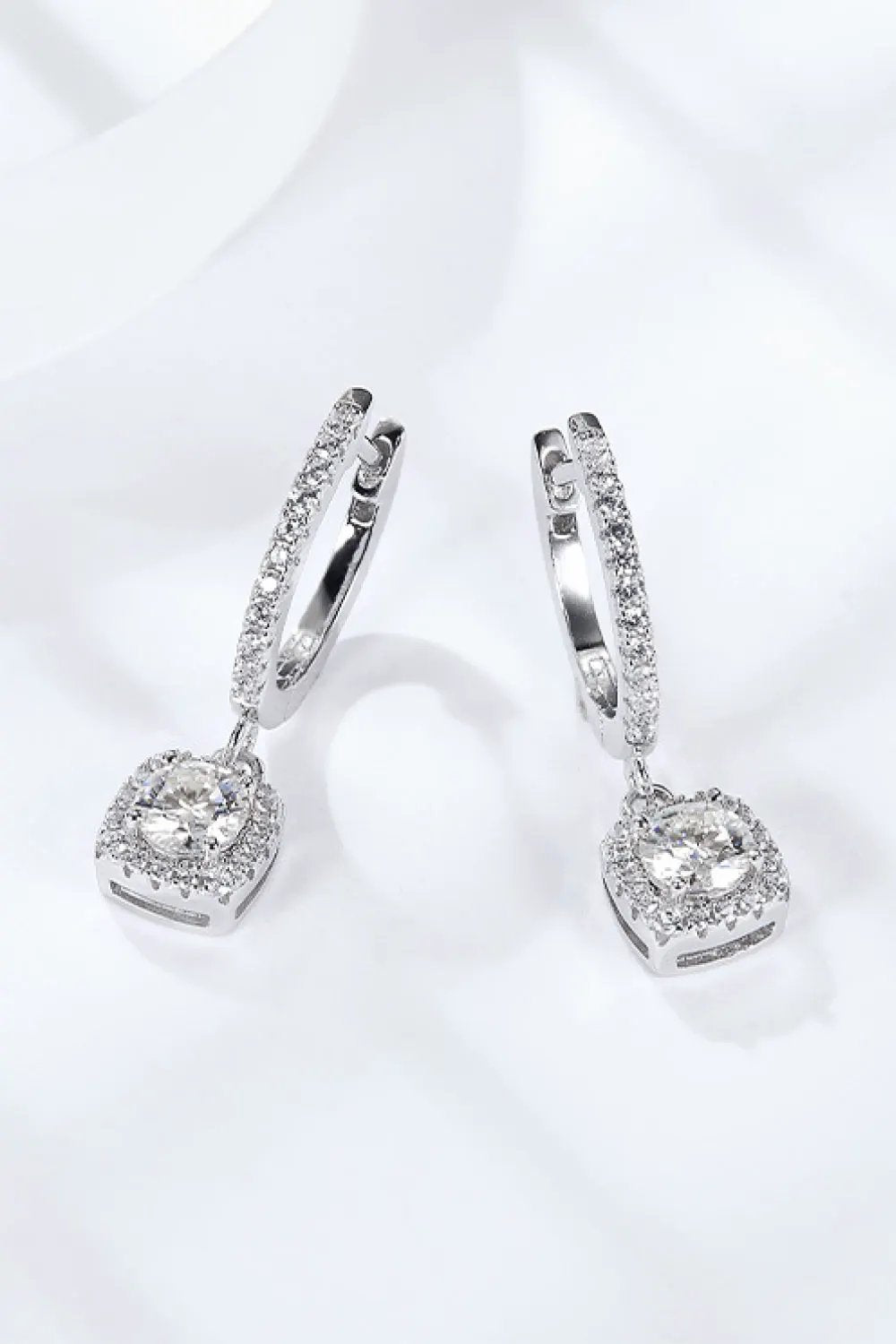 Adored Moissanite Huggie Drop Earrings by Partner Label