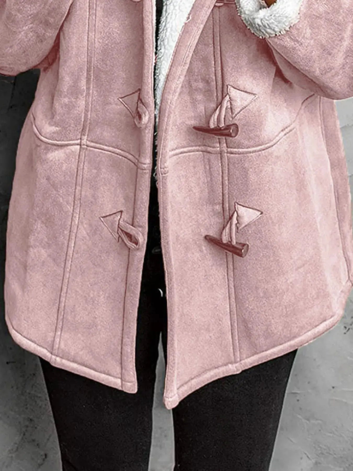 Full Size Cozy Sherpa Lined Toggle Coat with Hood Plus Size | Partner Labels Selection by Partner Label