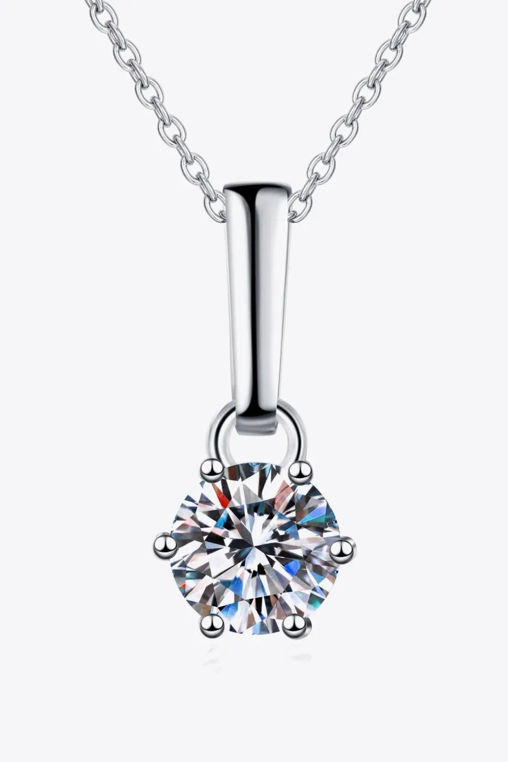 1 Carat Moissanite 925 Sterling Silver Chain-Link Necklace by Partner Label