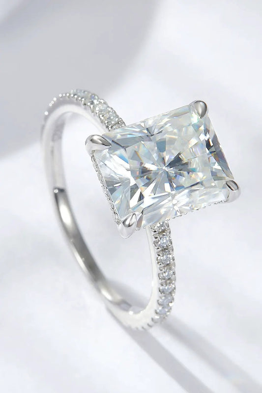 4 Carat Moissanite 4-Prong Side Stone Ring by Partner Label