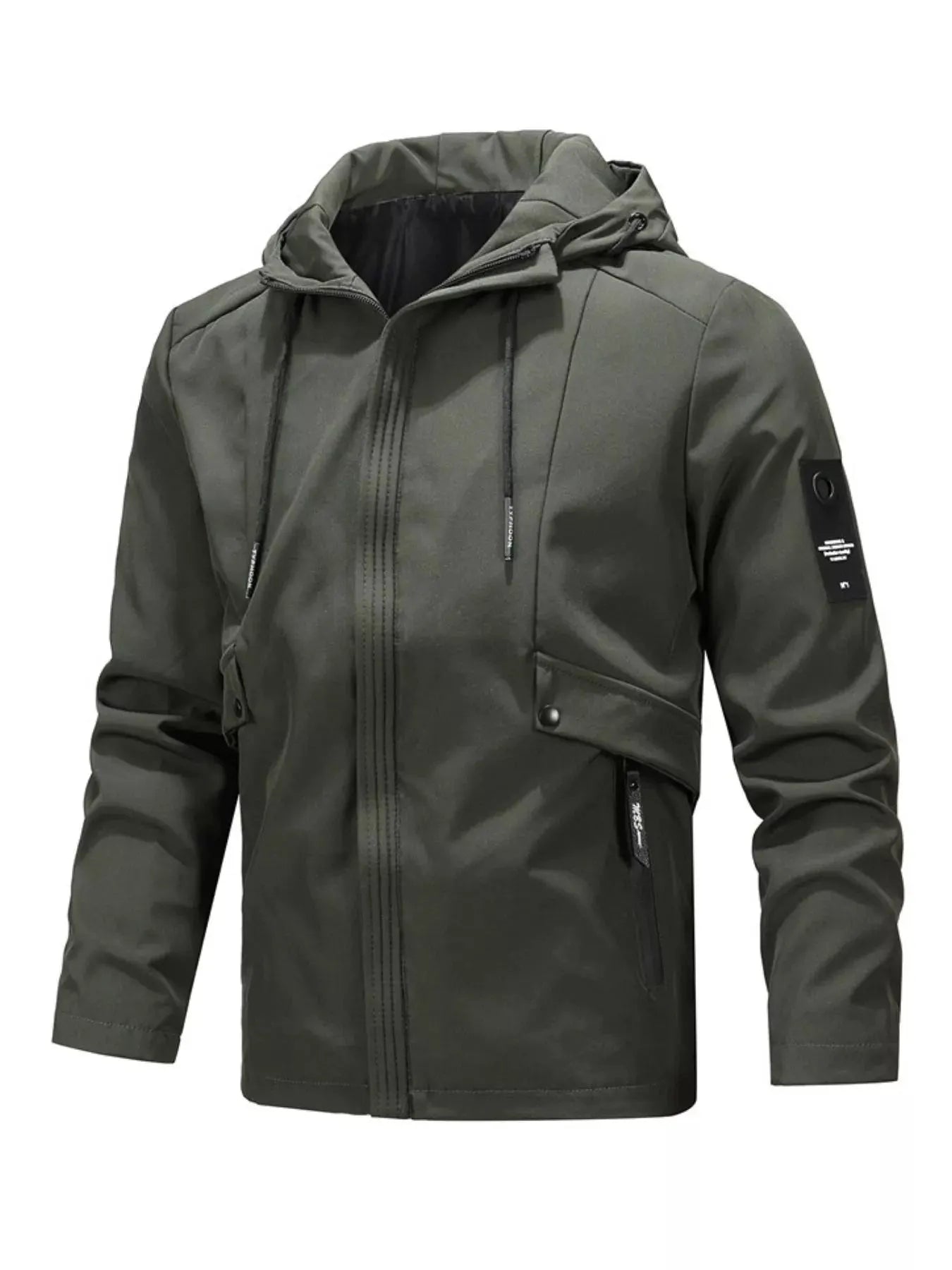 Men's Plus Size Casual Hooded Windproof Jacket by Partner Label
