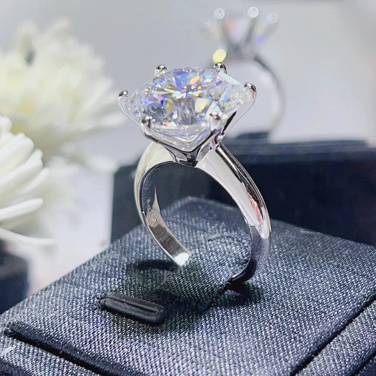 10 Carat Moissanite 925 Sterling Silver Ring by Partner Label