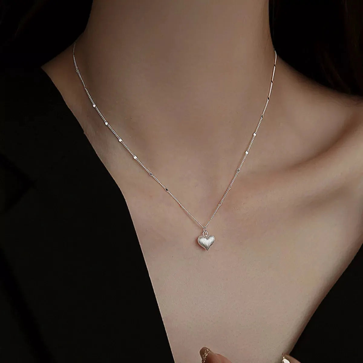 925 Sterling Silver Heart Necklace by Partner Labels