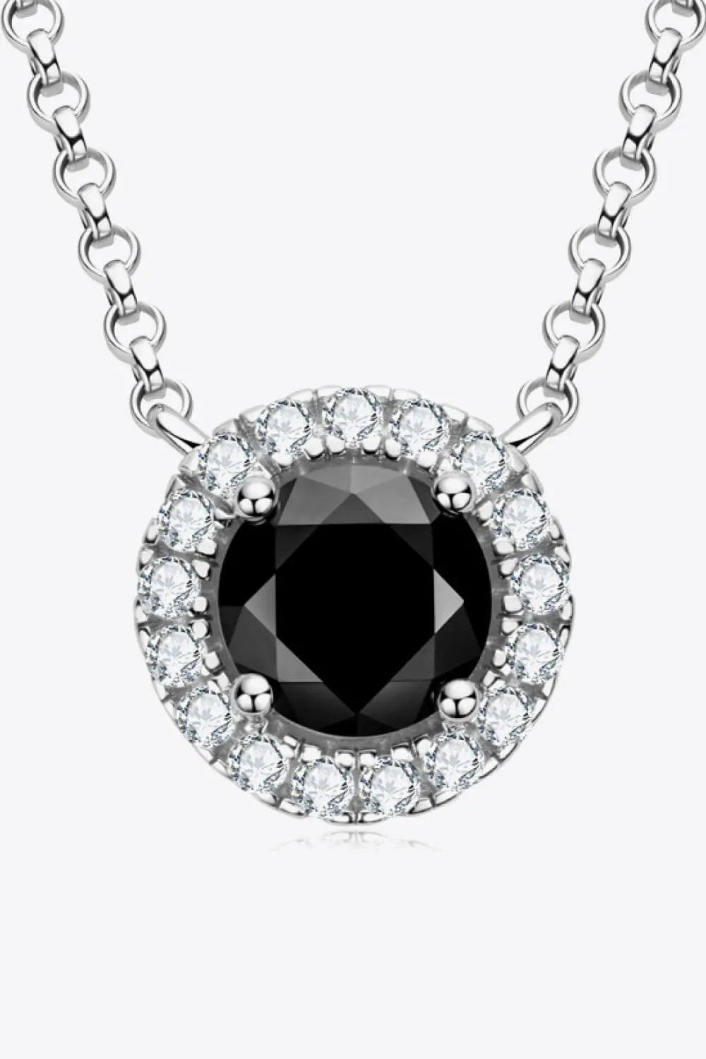 Two-Tone 1 Carat Moissanite Round Pendant Necklace by Partner Label