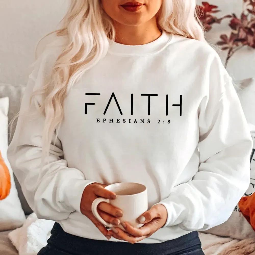 Trendy Faith Sweatshirt Bible Verse Shirt Christian Clothing by Maiden-Art