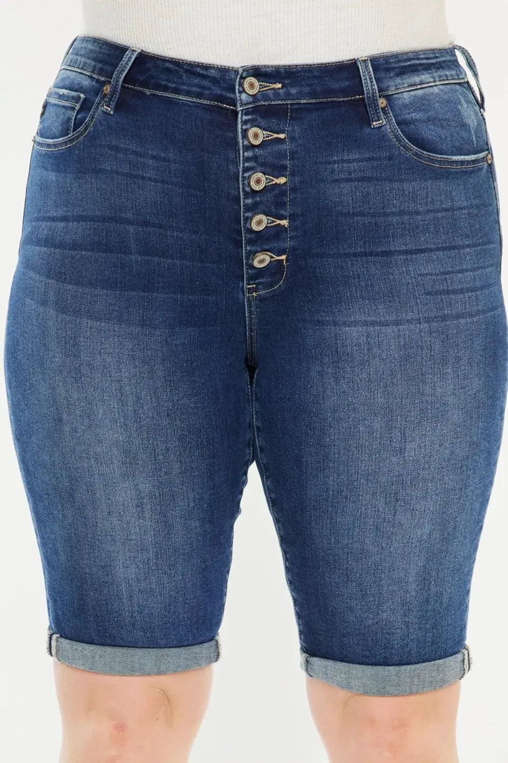 Kancan Full Size Cat's Whiskers Button Fly Denim Shorts by Kancan