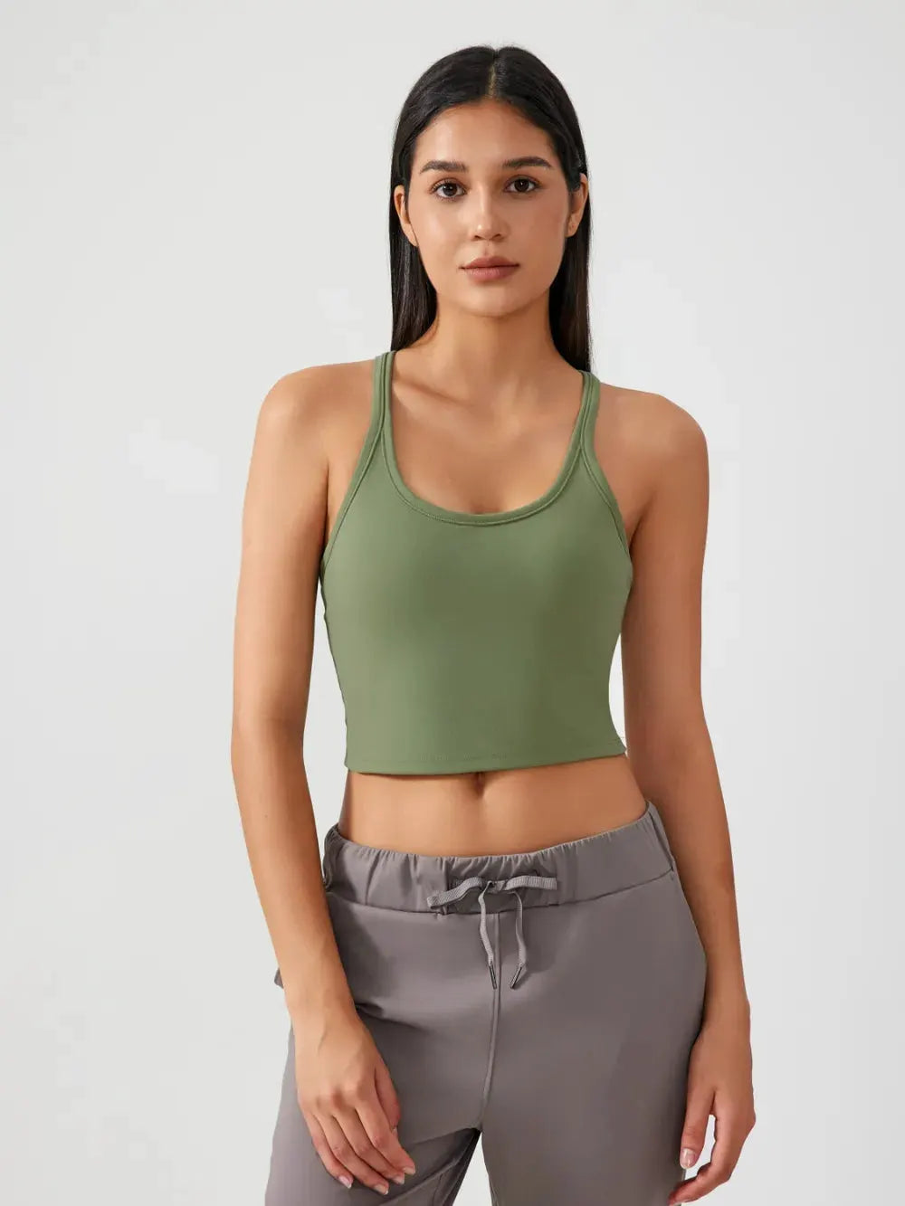 Millennia Scoop Neck Active Tank with Detachable Chest Pads by Millennia