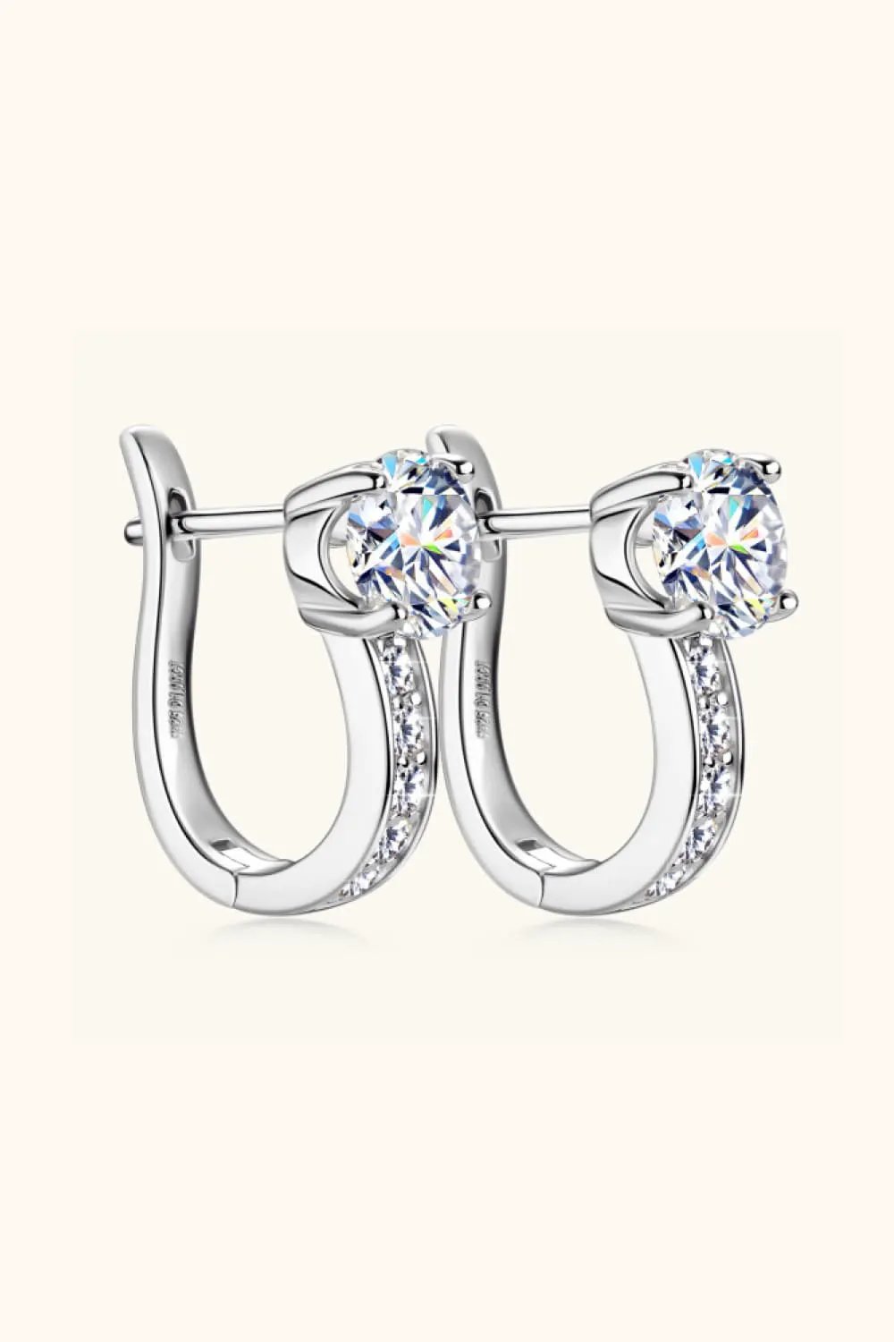 2 Carat Moissanite 925 Sterling Silver Earrings by Partner Label