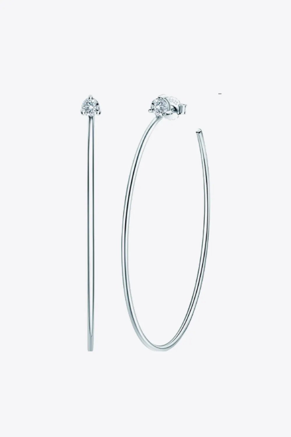 Adored 925 Sterling Silver Moissanite Hoop Earrings by Partner Label