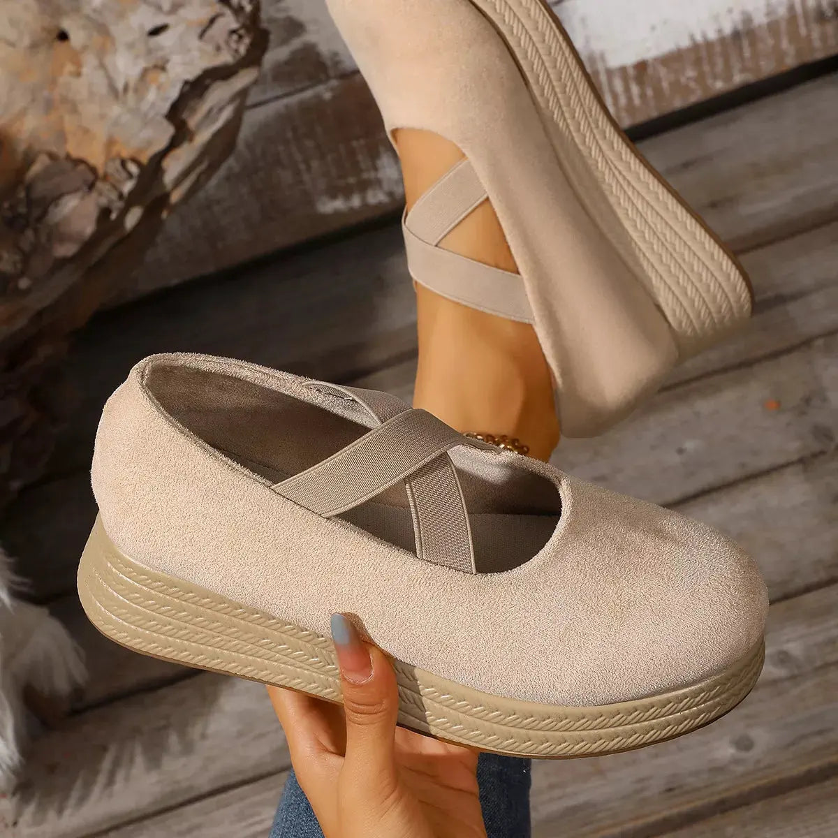 Crisscross Wedge Slip-Ons by Partner Label