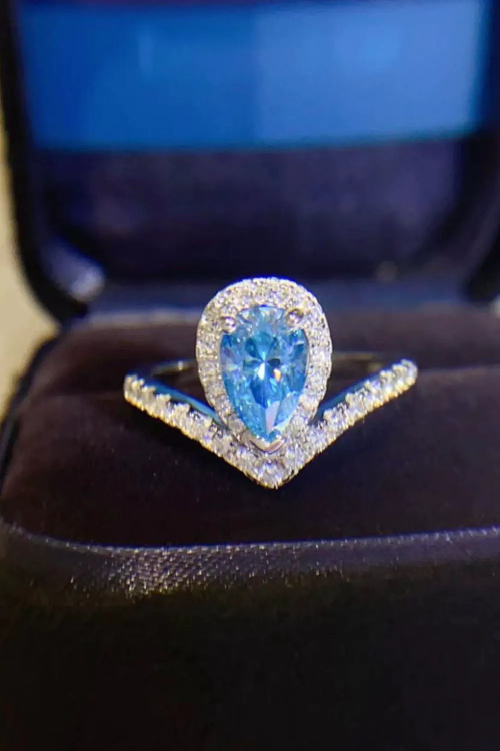 1 Carat Pear Shape Moissanite Heart Ring by Partner Label