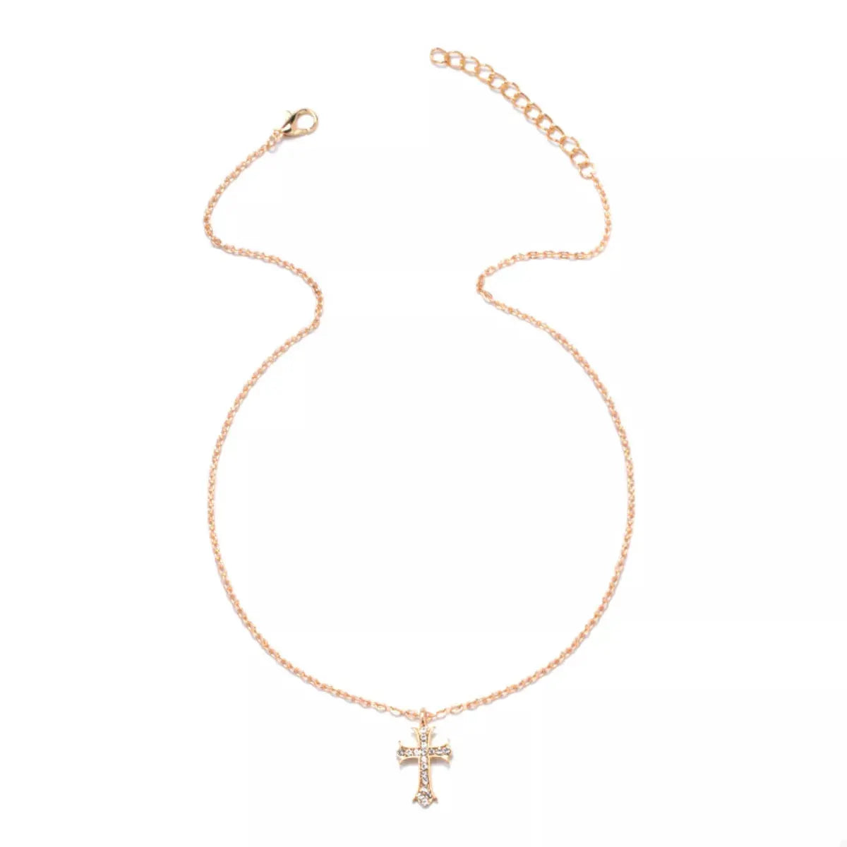 18K Gold-Plated Rhinestone Cross Necklace by Partner Labels