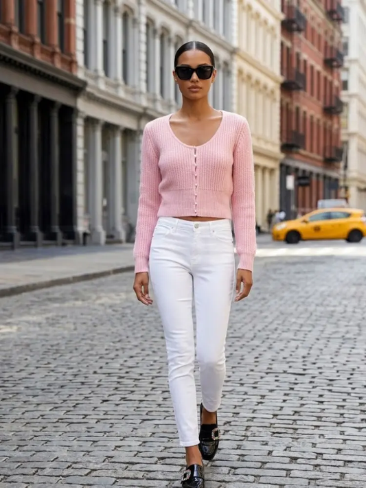 ASTOR Women's Pearl Button Cardigan Prêt-à-Porter BYMANYC ® New York by BYMANYC ® New York