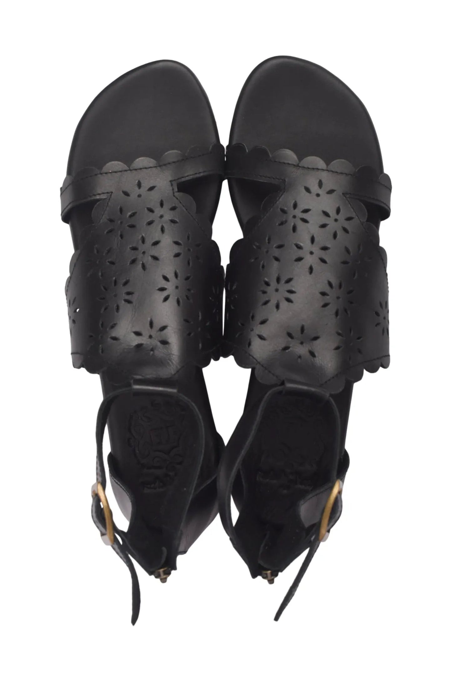 Al Fresco Cut-Out Leather Sandals by ELF