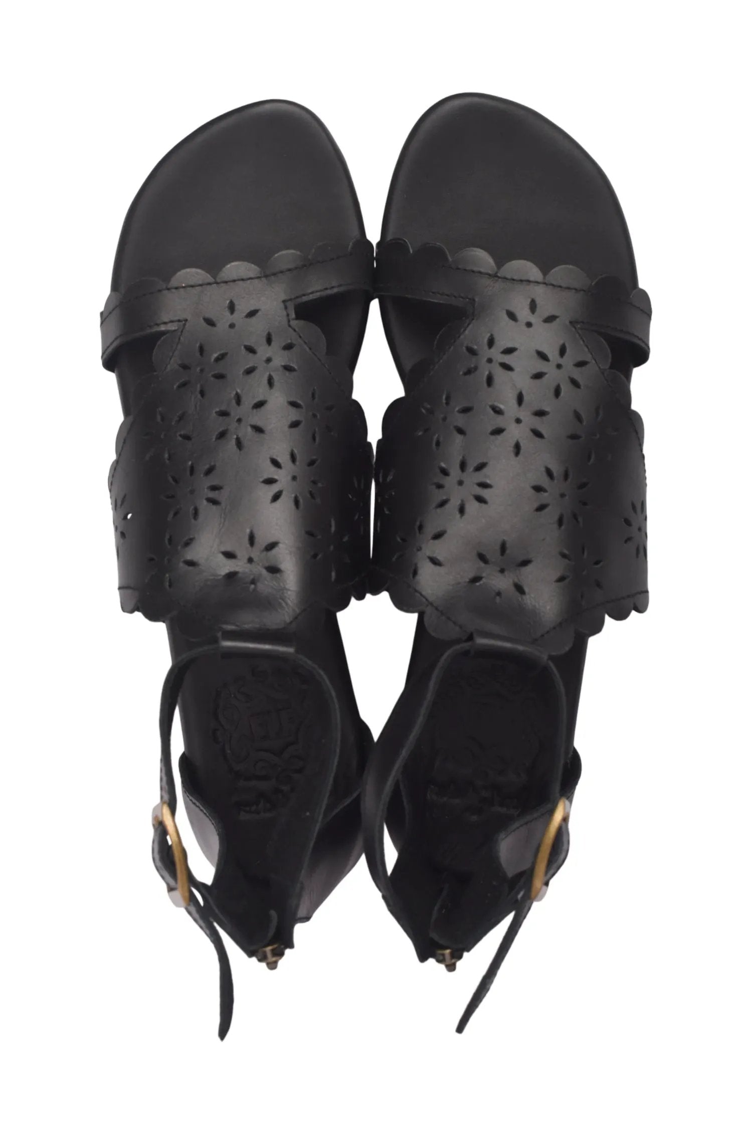 Al Fresco Cut-Out Leather Sandals by ELF