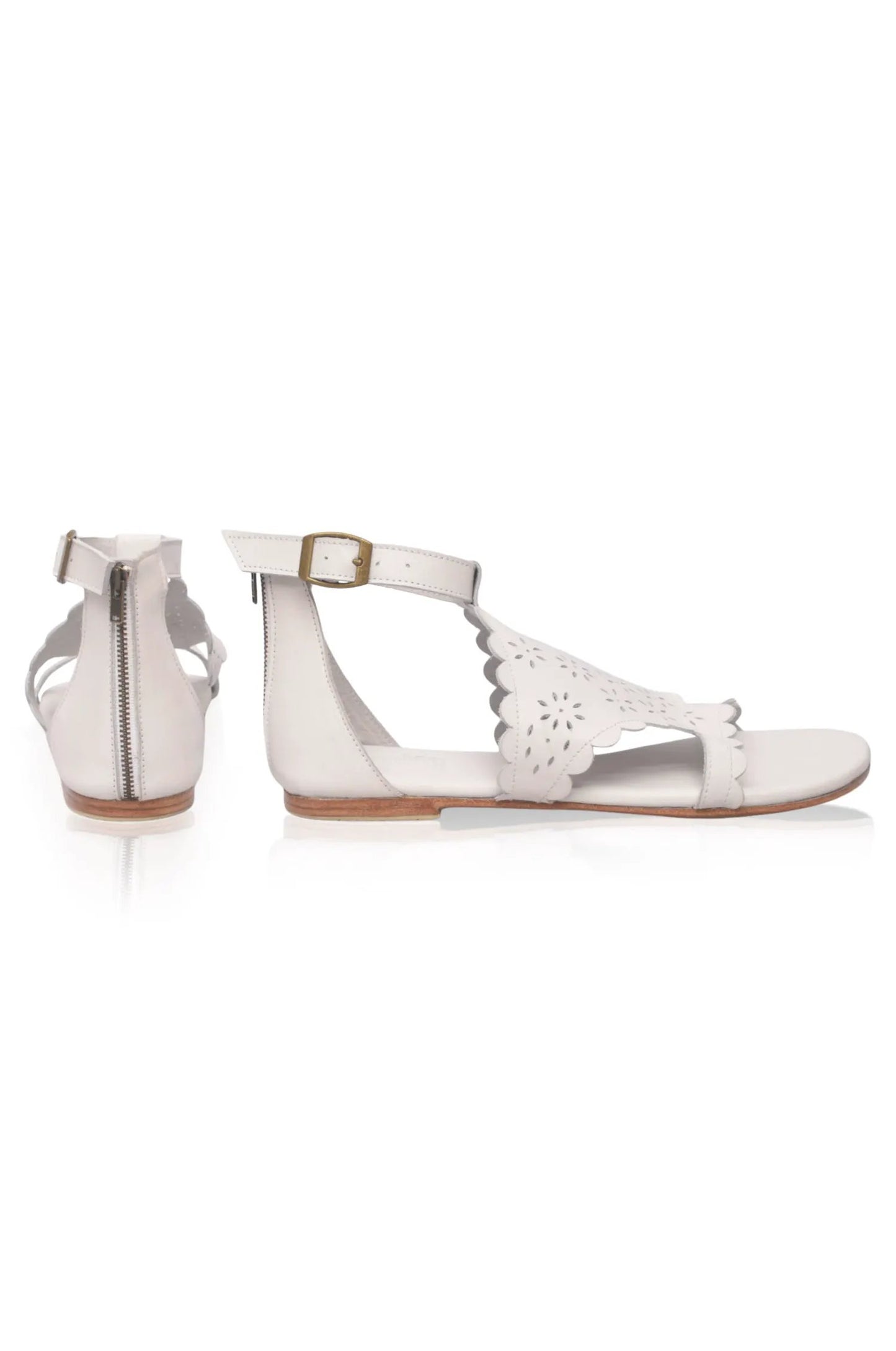 Al Fresco Cut-Out Leather Sandals by ELF