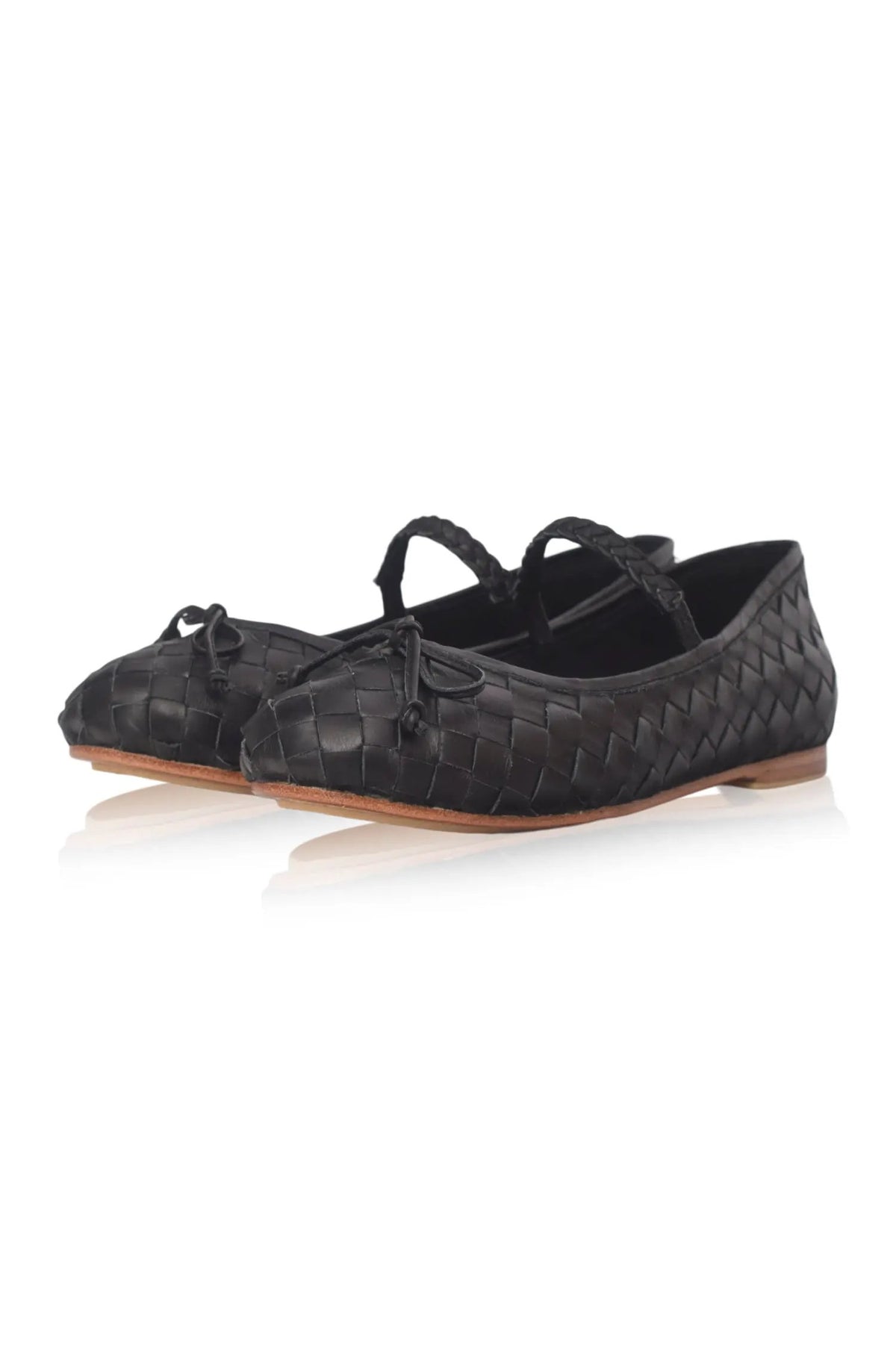 Marisol Woven Leather Ballet Flats by ELF