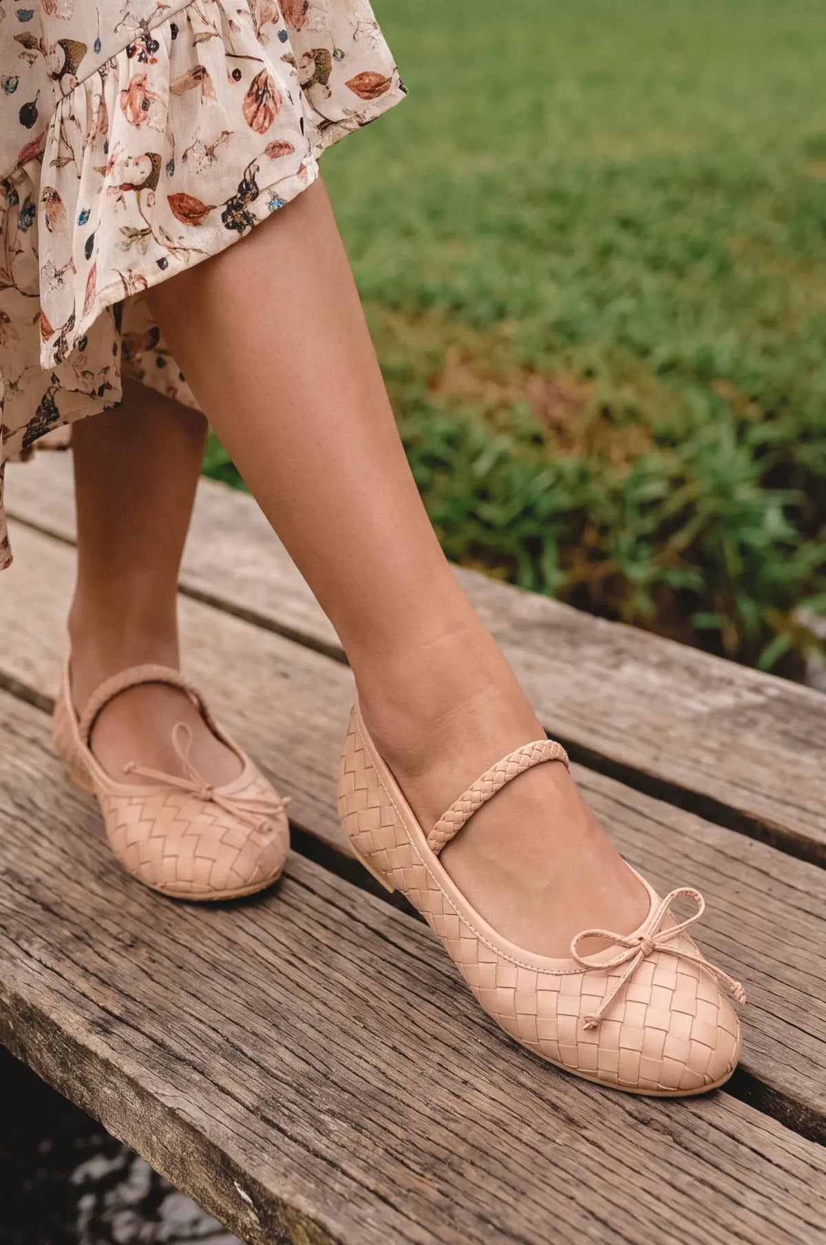 Marisol Woven Leather Ballet Flats by ELF