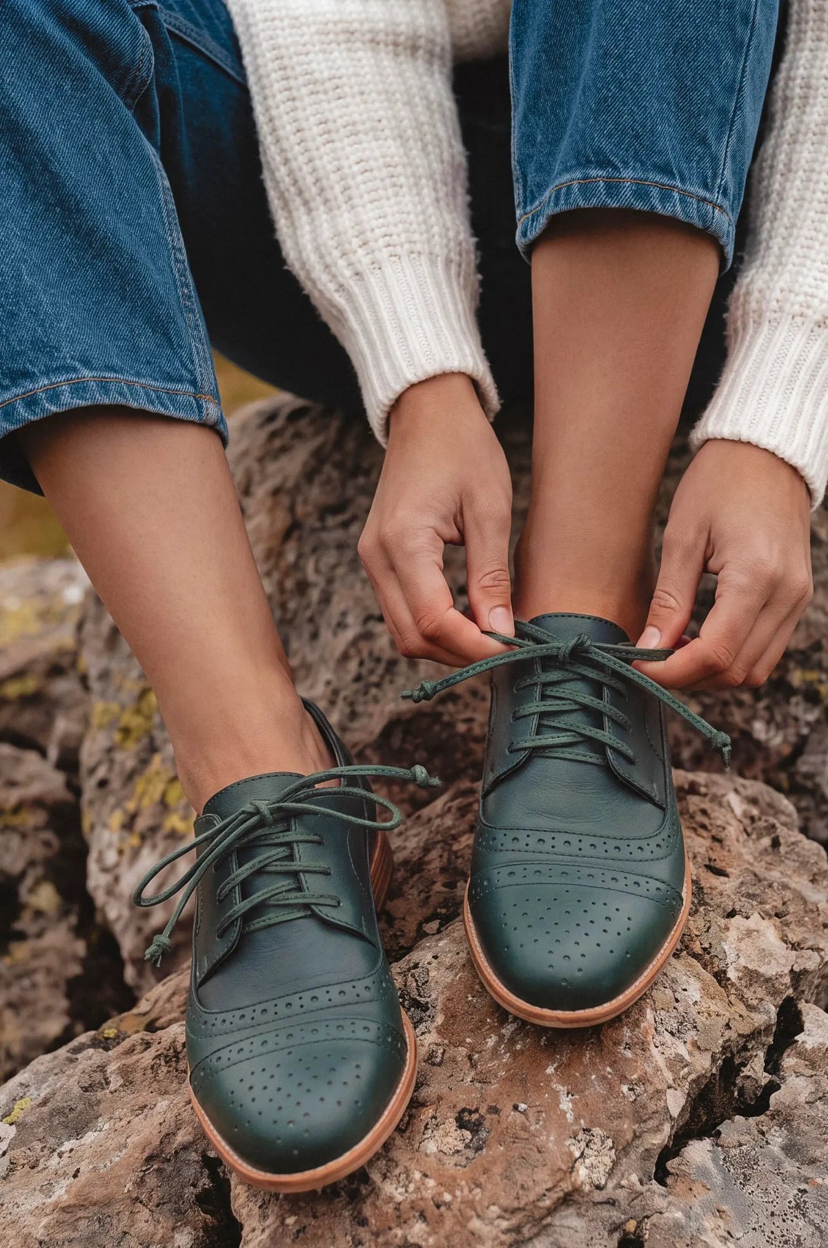 Aspen Brogue Leather Oxfords by ELF