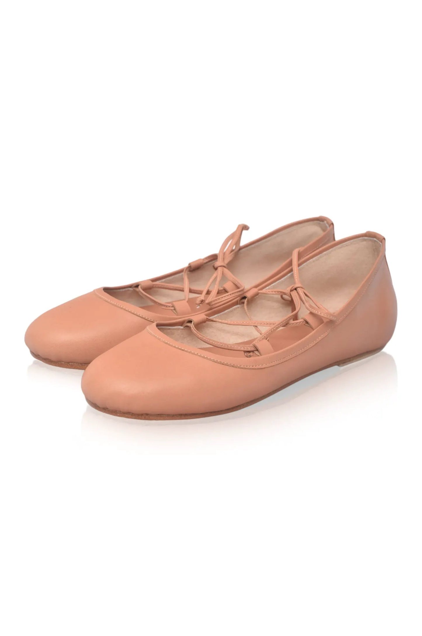 Ballerine Lace-Up Leather Flats by ELF