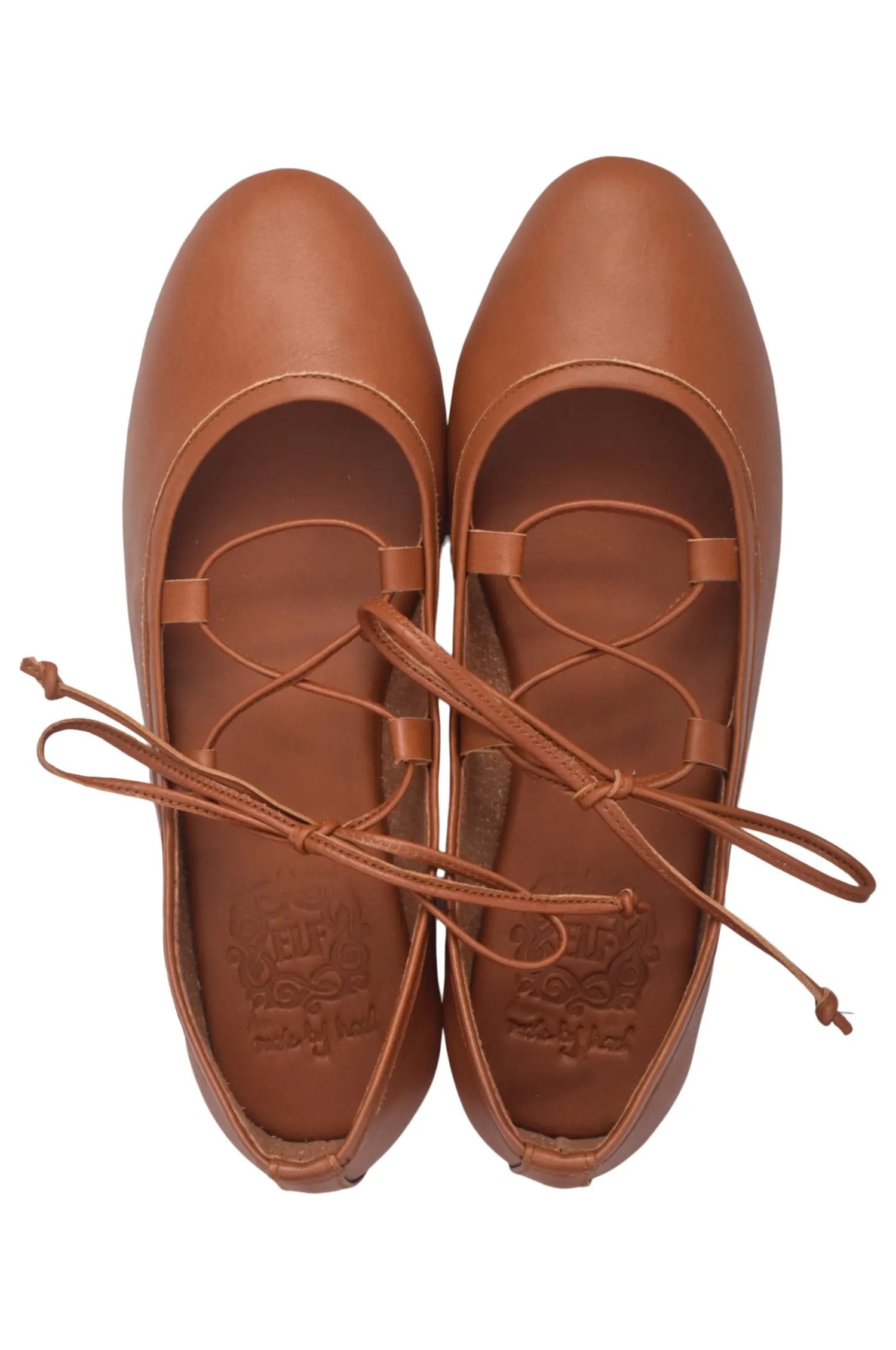 Ballerine Lace-Up Leather Flats by ELF