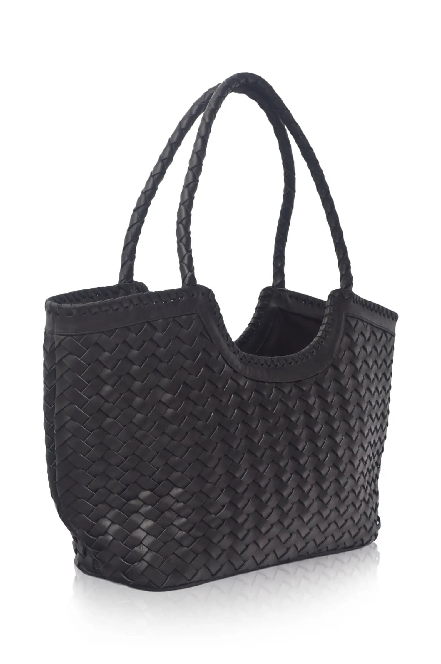 Bellagio Woven Leather Tote Bag by ELF