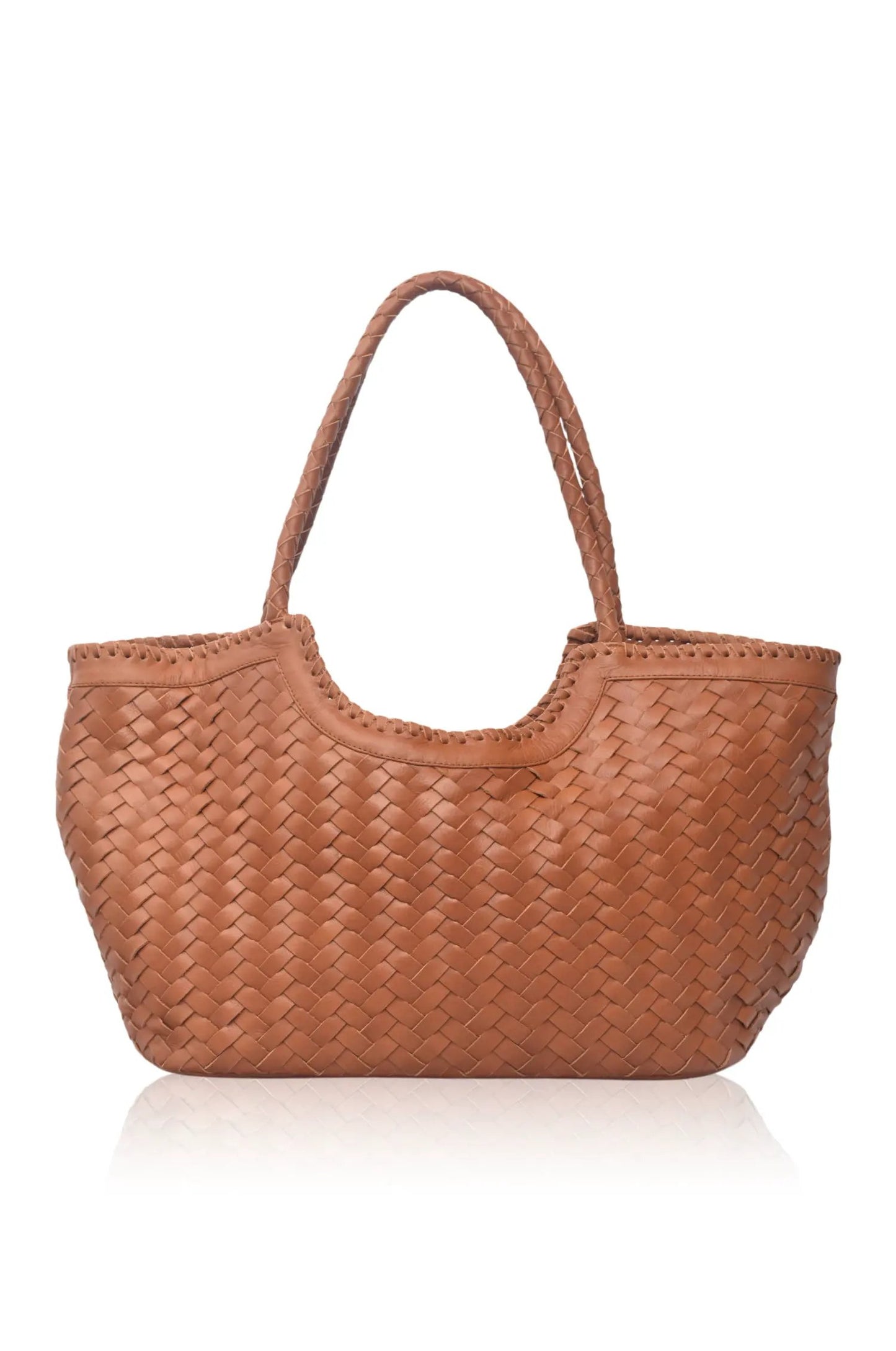 Bellagio Woven Leather Tote Bag by ELF