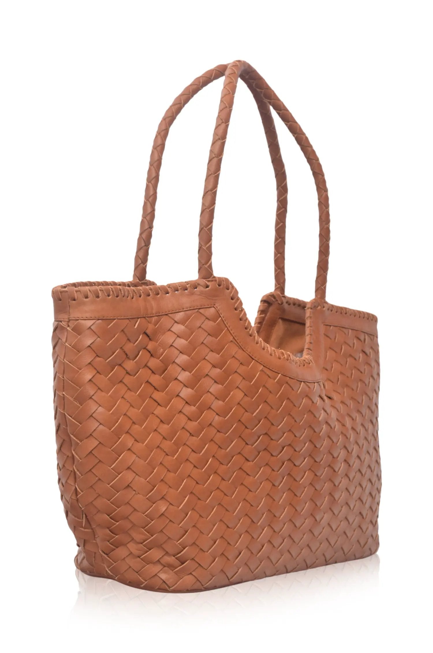 Bellagio Woven Leather Tote Bag by ELF