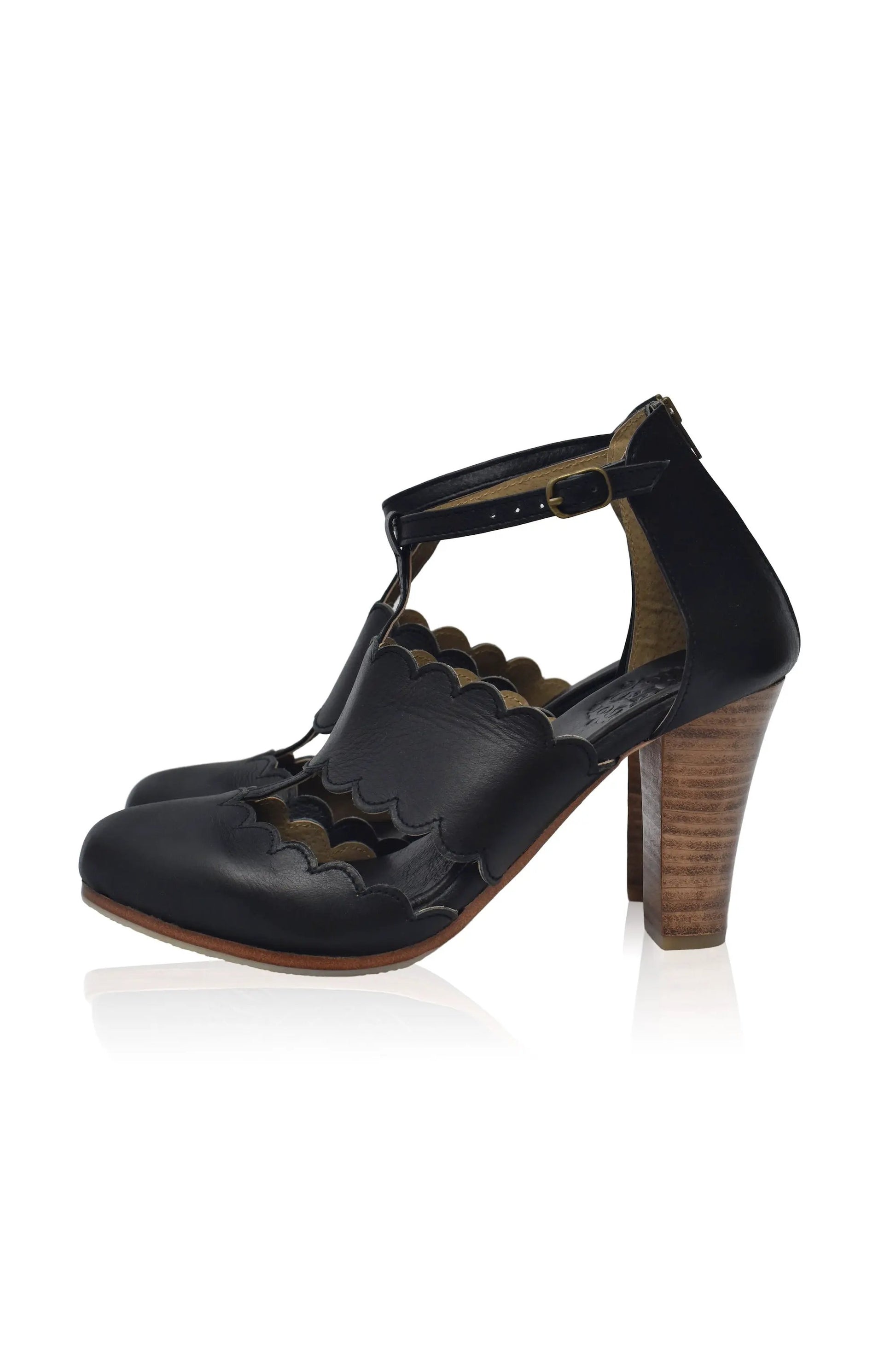 Incognito T-Strap Leather Heels by ELF