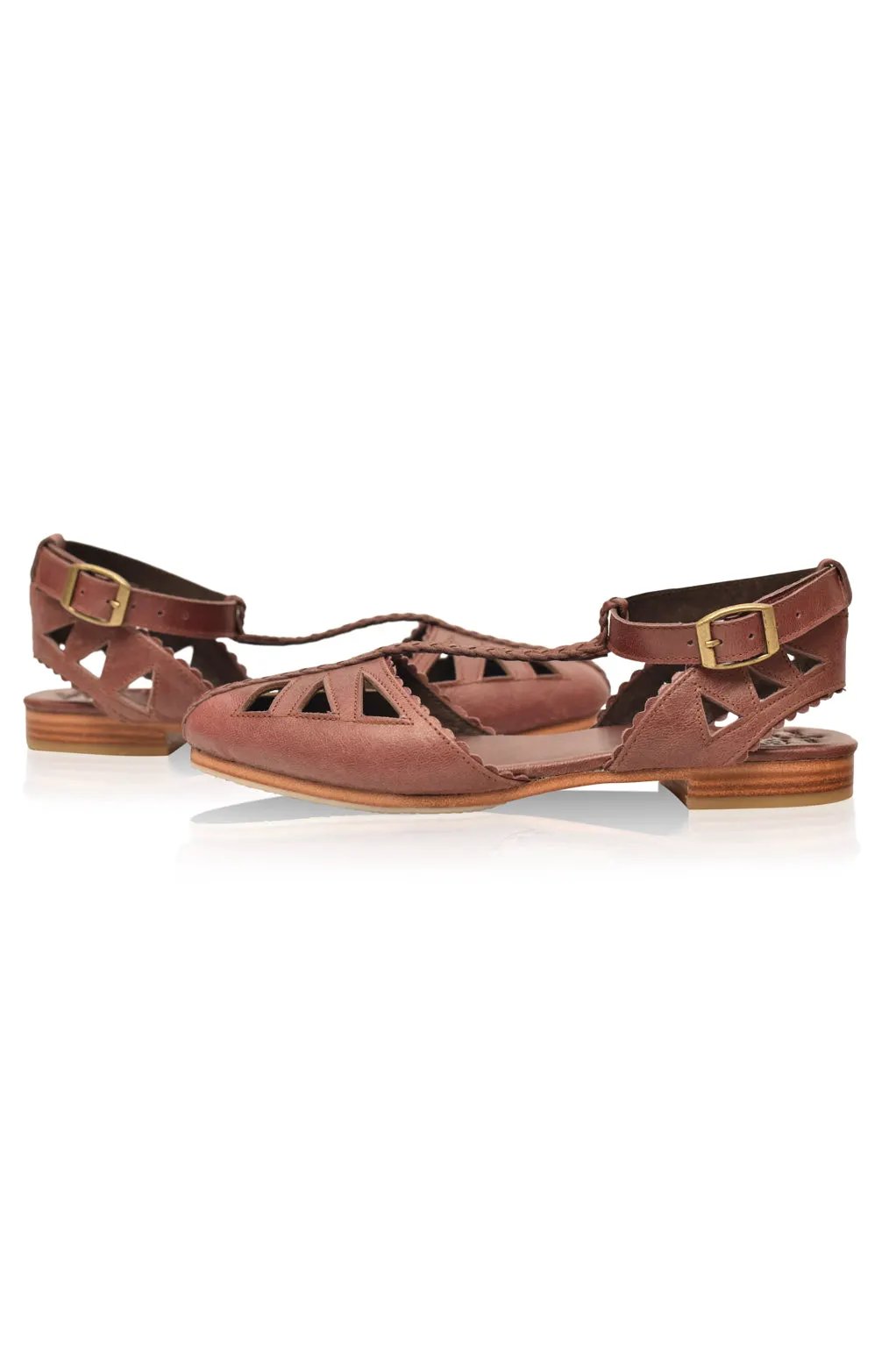 Bounty T-strap Leather Sandals by ELF