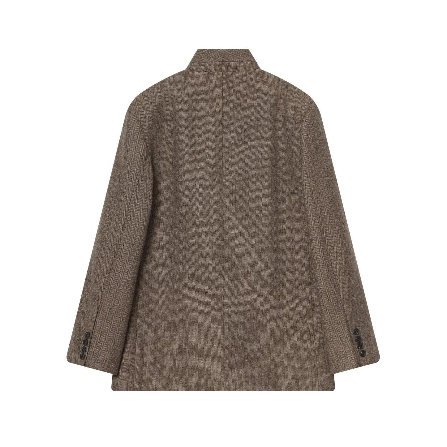 Brown Herringbone Blazer With Scarf Collar TRIBECA New Collection FASHION BYMANYC ® New York by BYMANYC ® New York