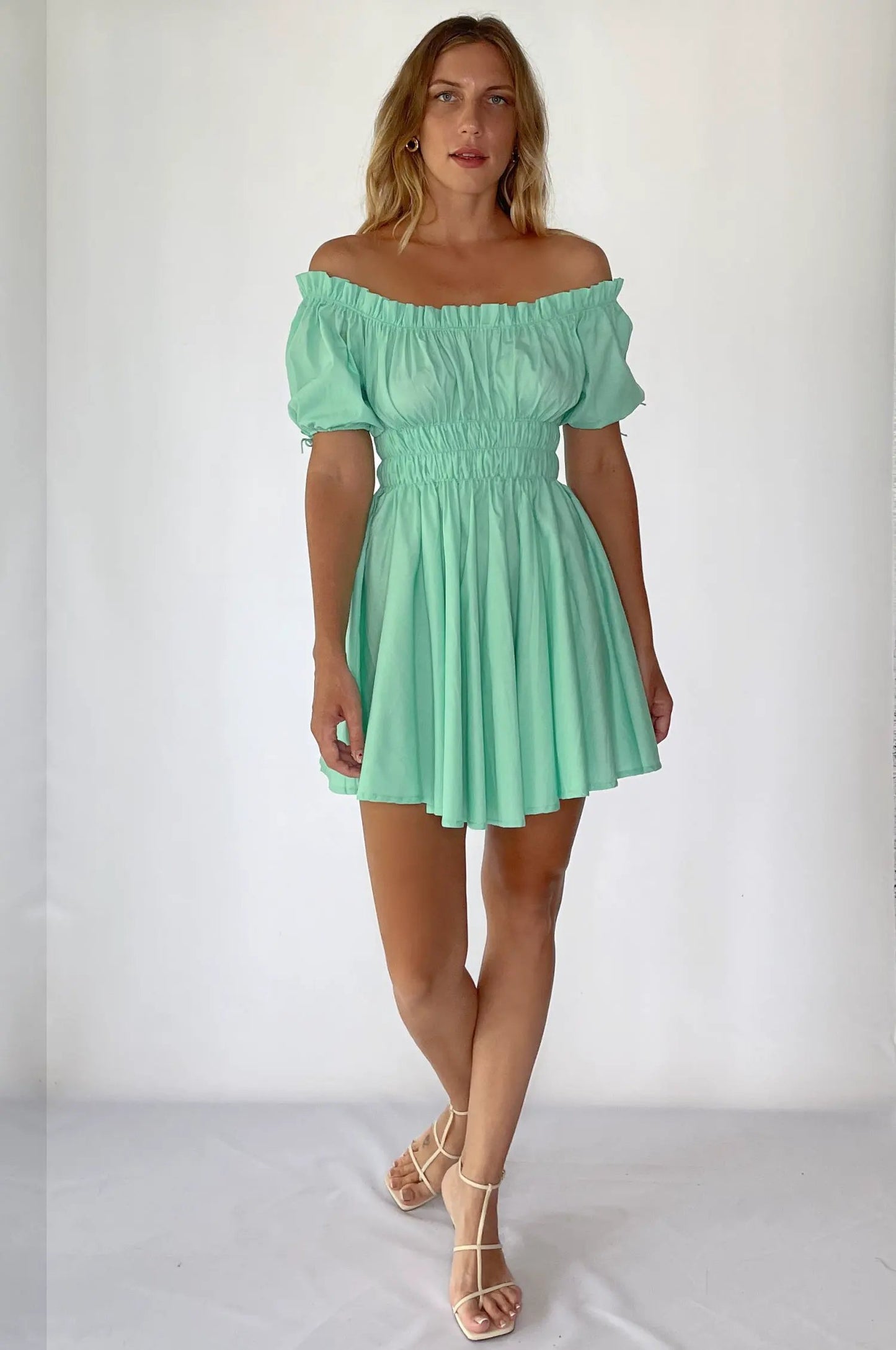 Butterfly Bliss Off Shoulder Mini Dress (Sale) by ELF