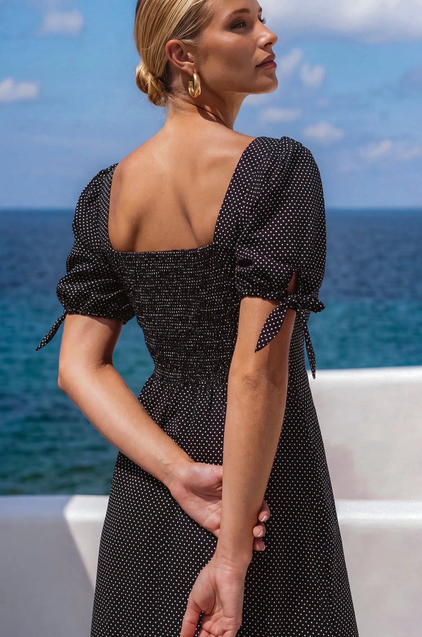 Cala Luna Puff Sleeve Midi Dress by ELF