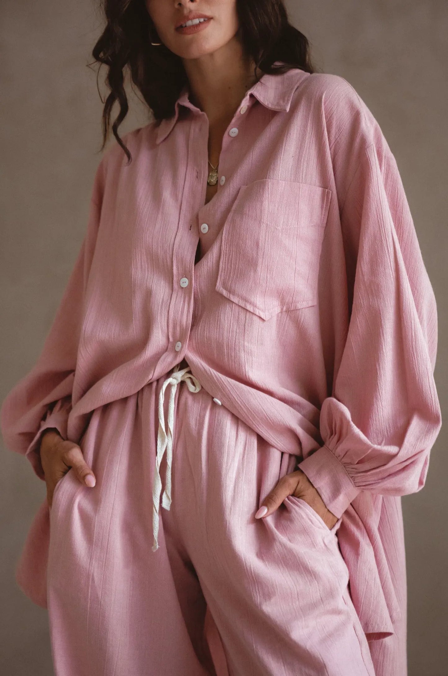 Calin Wide Leg Linen Pants (Sale) by ELF