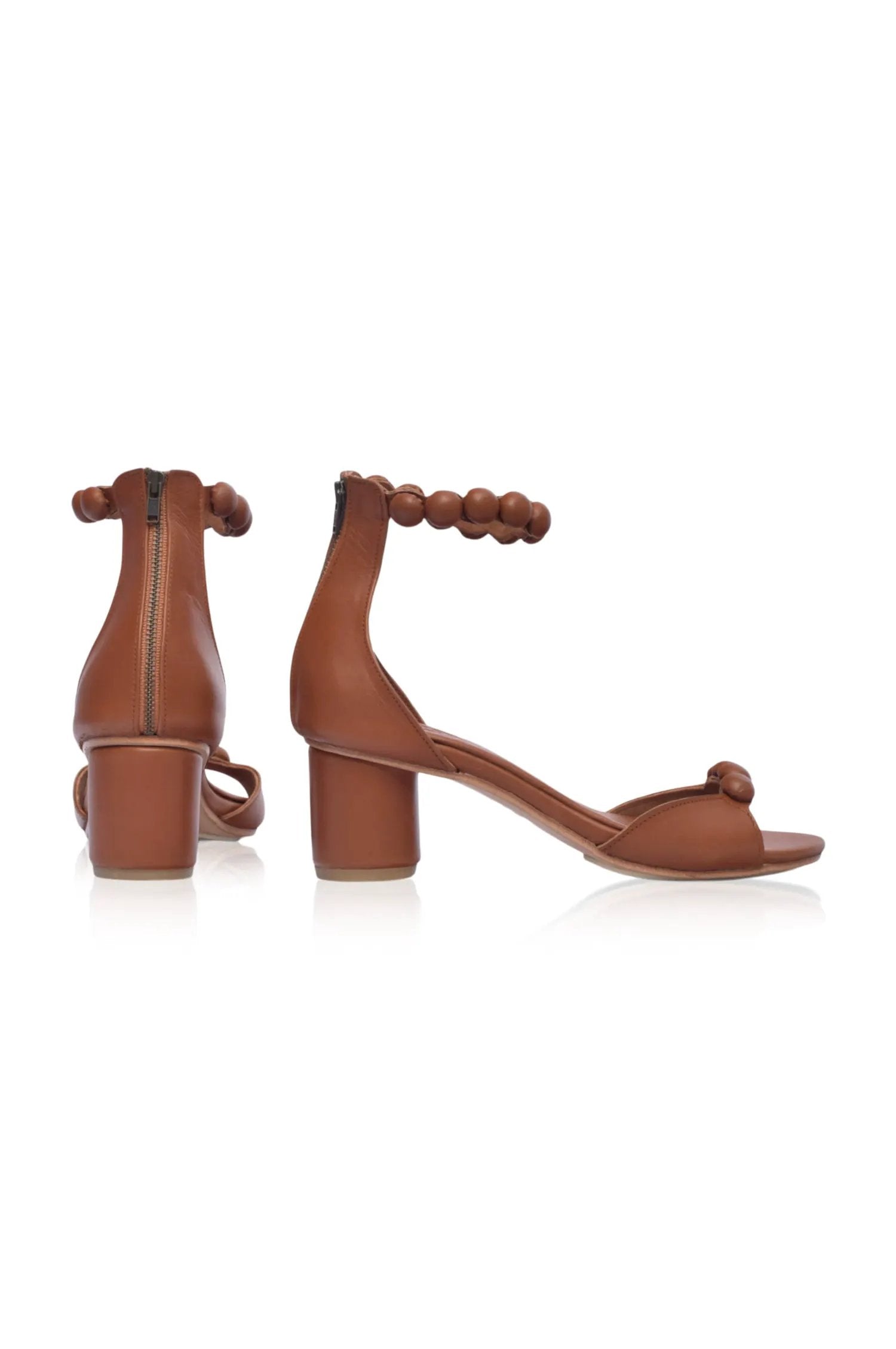 Candy Wooden Heel Leather Sandals by ELF