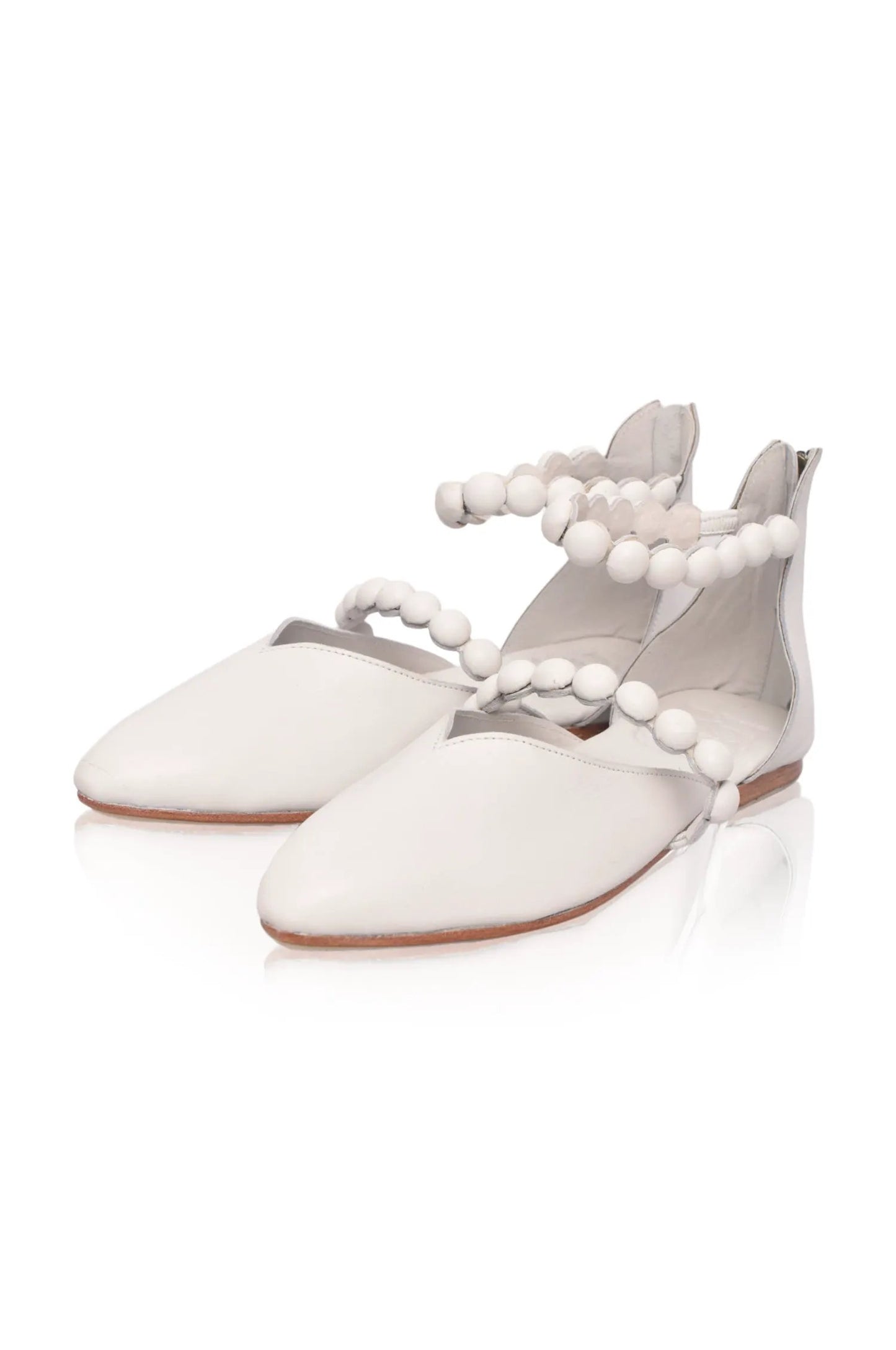 Carmella Ankle Strap Leather Ballet Flats by ELF