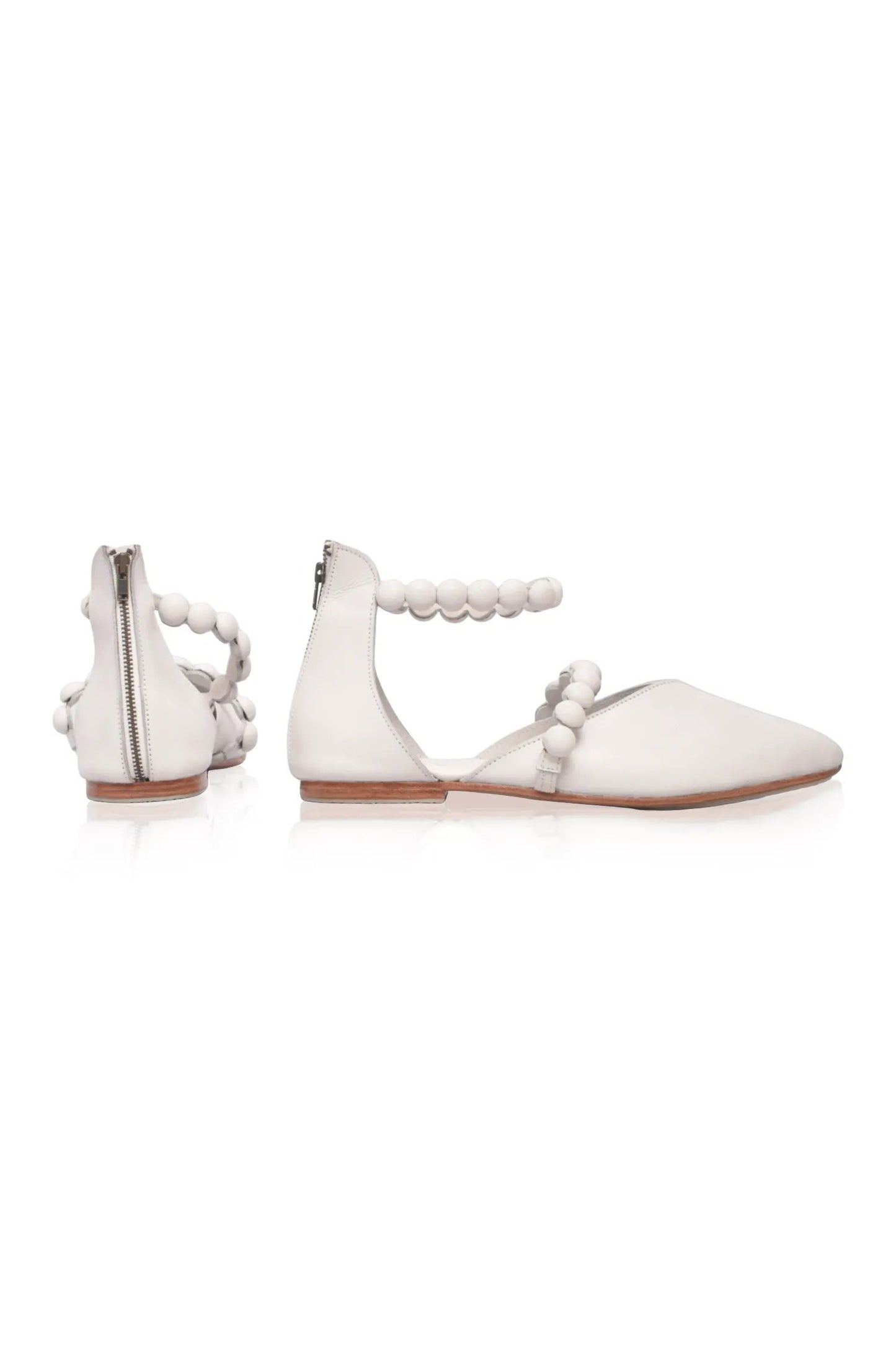Carmella Ankle Strap Leather Ballet Flats by ELF