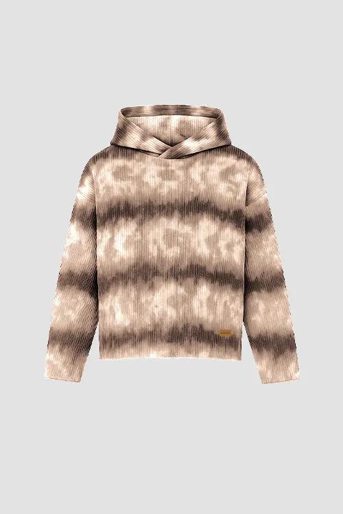 Cloud Pattern Cropped Pull Over Hoodie by Hideout