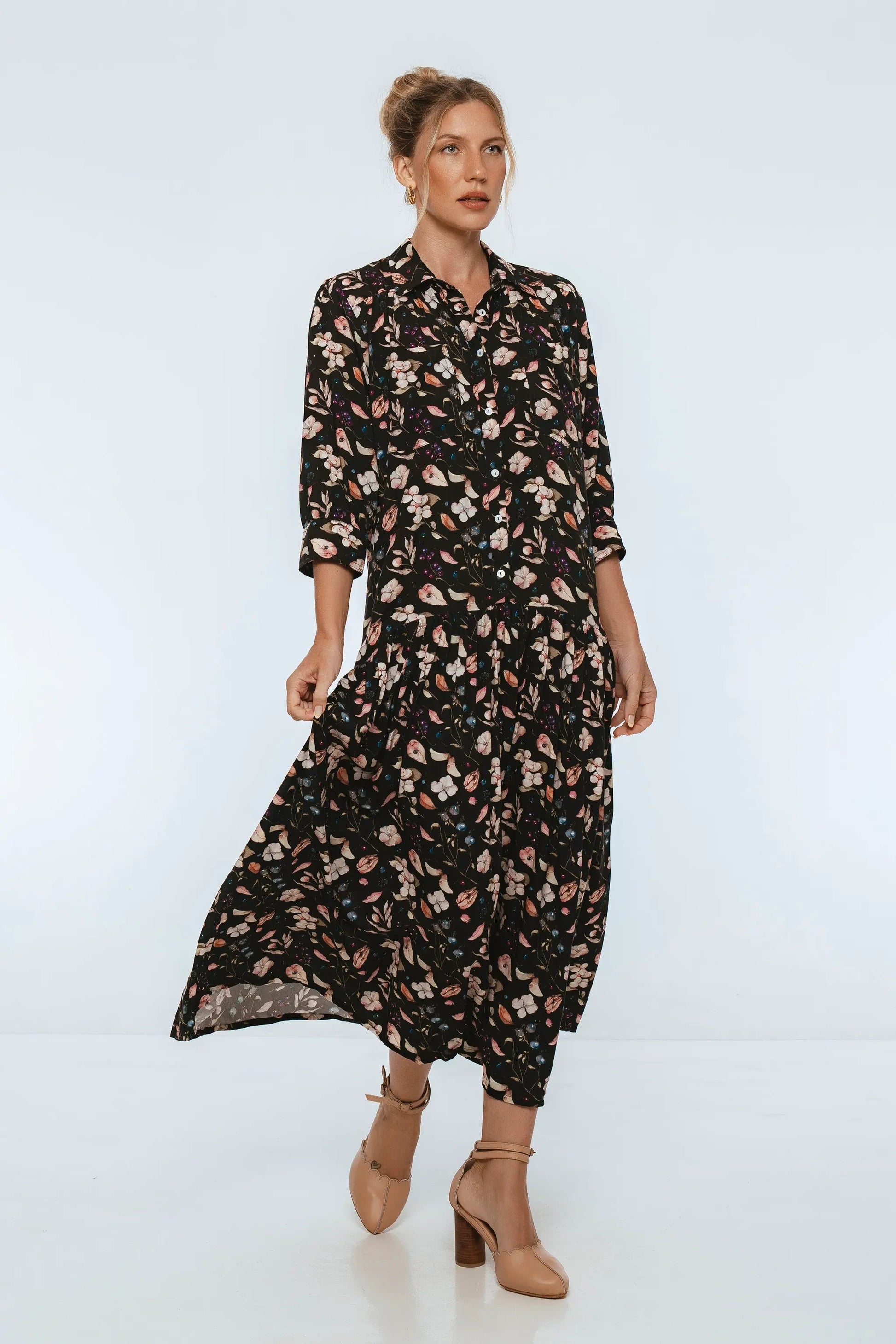 Colette Long Sleeve Shirt Dress by ELF