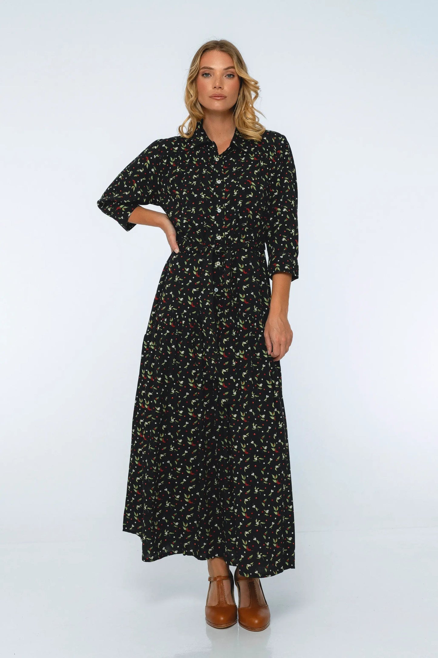 Colette Long Sleeve Shirt Dress by ELF