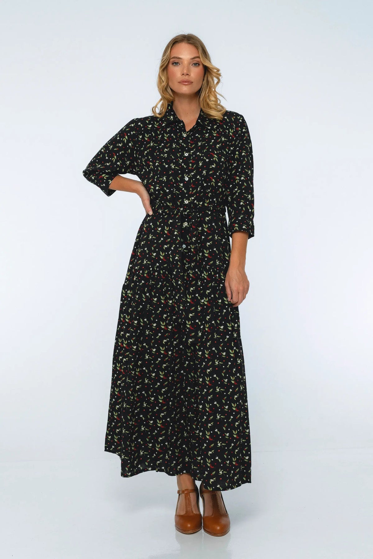 Colette Long Sleeve Shirt Dress by ELF
