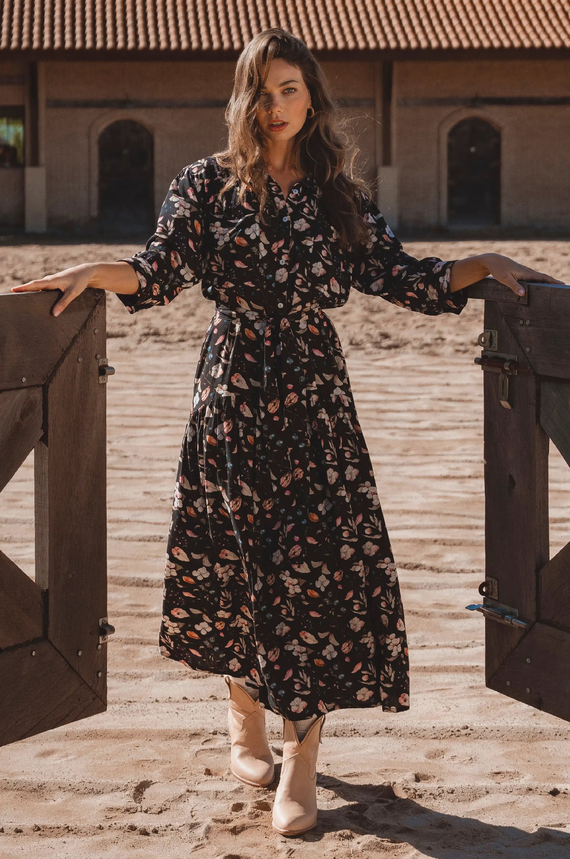 Colette Long Sleeve Shirt Dress by ELF